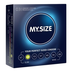 My.Size 49 kondom fra My.Size Pack med 3, 10 og 36 stykker