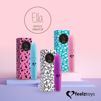 Rossetto Vibratore Ella di Feelztoys, Colore: Rosa, Azzurro e VIola r