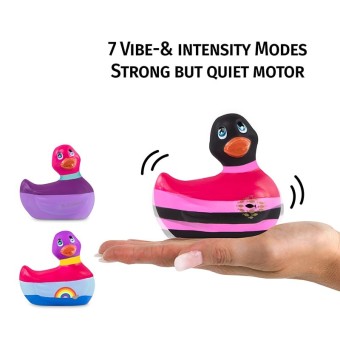Ich reibe meinen Duckie 2.O Vibrator von Big Teaz Toys, süß und lustig, schwarz, a