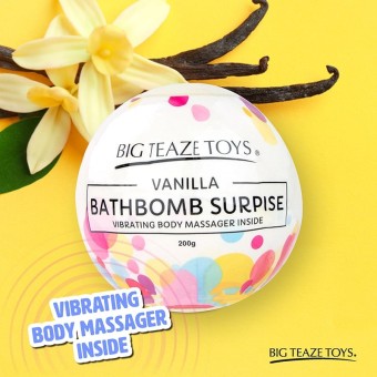 Bath Bomb Surprise, Bath Bomb Surprise Duftende kugle med vibrator Bath Bomb Surprise af Big Teaze Toys , i tre Gusto-fotos
