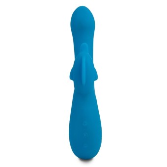 Lovebuddies Dolphin Vibrator fra Big Teaze Toys , i speciel silikone, blå farve foran
