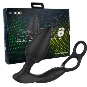 confezione e Anello e plug anale vibrante Simul8 di Nexus
