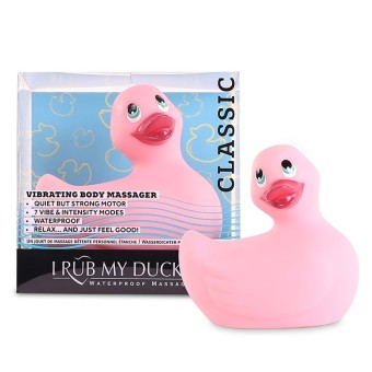Vibromasseur classique I Rub My Duckie 2.0 de Big Teaze Toys rose emballage et produit