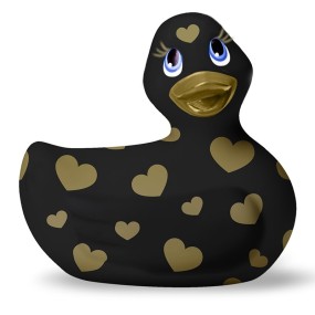 Ich reibe meinen Duckie 2.0 Romantic Vibrator von Big Teaze Toys , Schwarz und Gold, Weiß und Pink